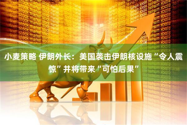 小麦策略 伊朗外长：美国袭击伊朗核设施“令人震惊”并将带来“可怕后果”