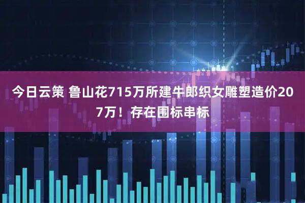 今日云策 鲁山花715万所建牛郎织女雕塑造价207万！存在围标串标